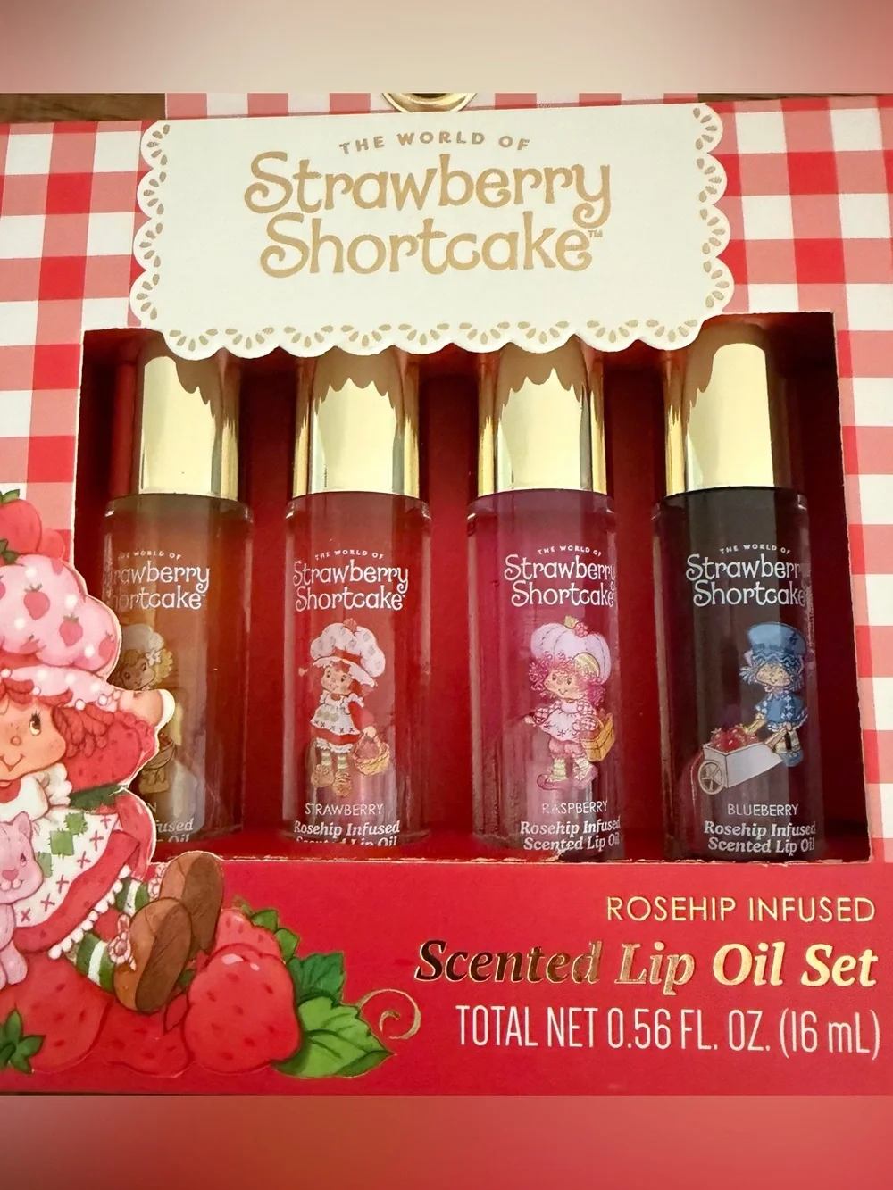 Strawberry Shortcake Kids Lip Oil Set of 4 Assorted Scents